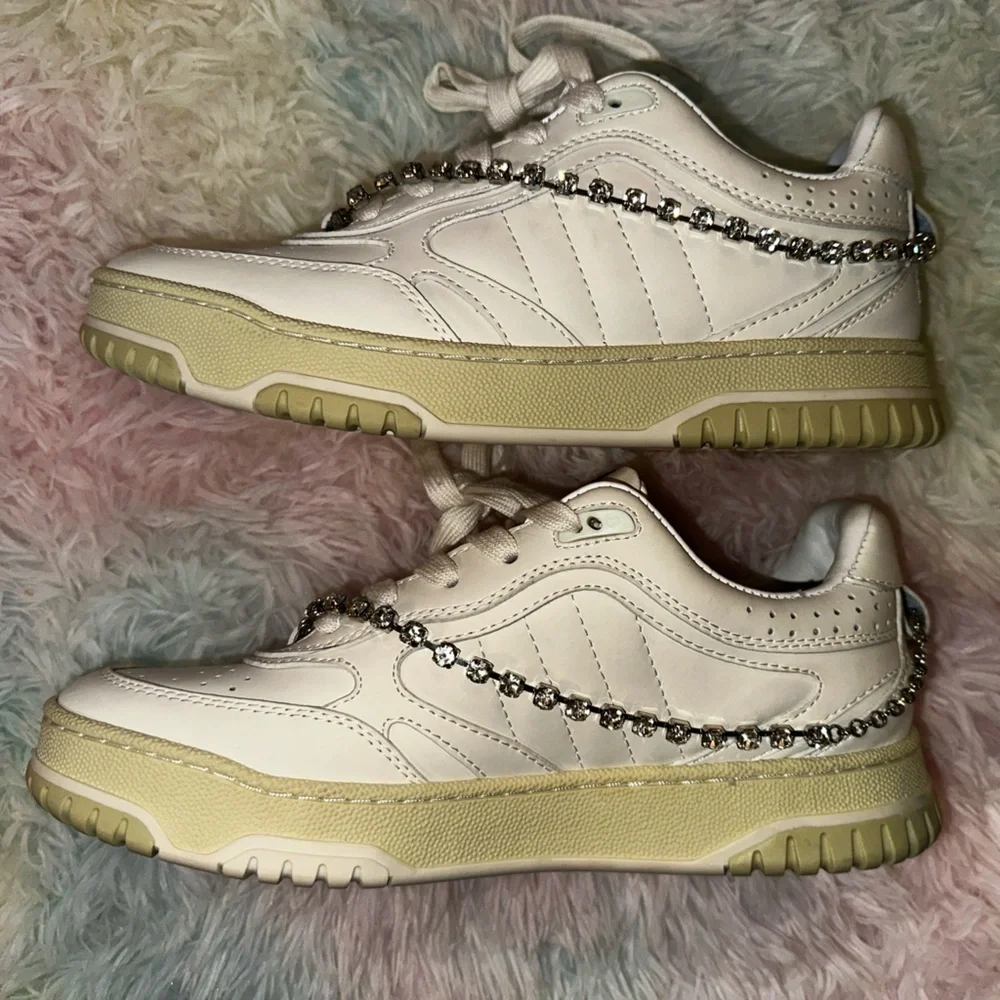 New Gucci Re-Web Crystal Chain Sneakers Size 38